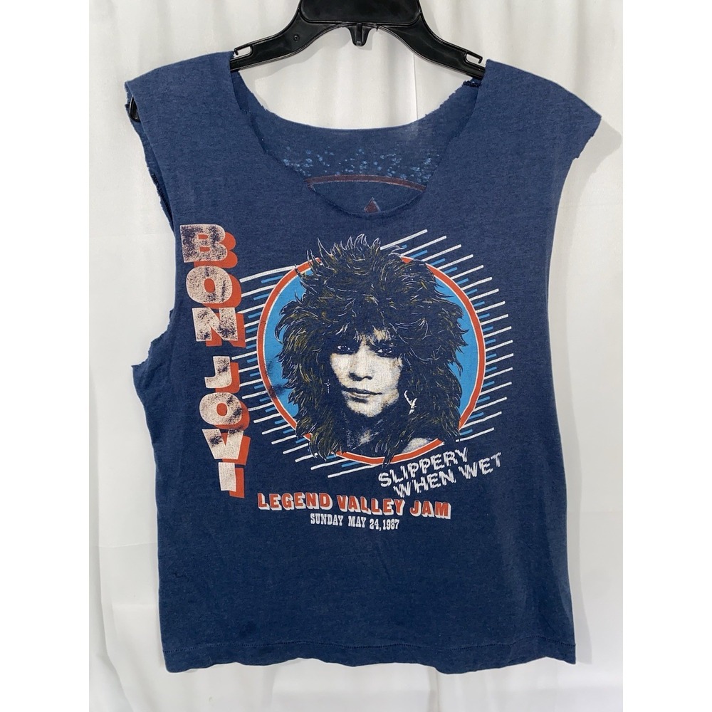 Vintage Bon Jovi 1987 Concert Shirt Cinderella Slippery When Wet Chopped